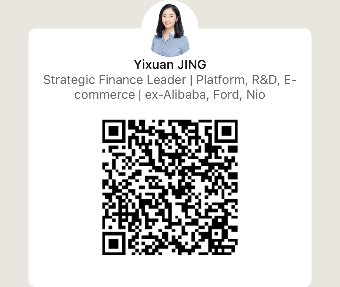 Yixuan Jing's LinkedIn card with QR code